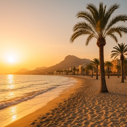 Gezin wandelt in Spaans dorp onder de zon