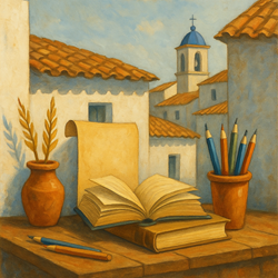 Ouders en kinderen bij een school in Gata de Gorgos