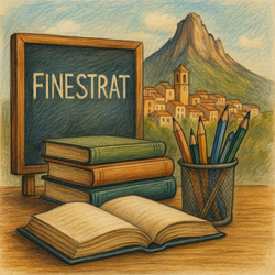 Schoolkinderen in Finestrat bij dorpsschool