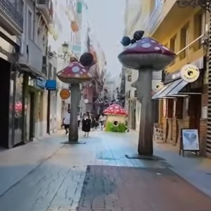 Uitzicht over de stad Alicante met zee en bergen