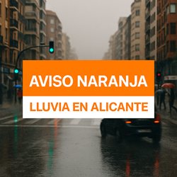 Code oranje weerkaart Alicante provincie