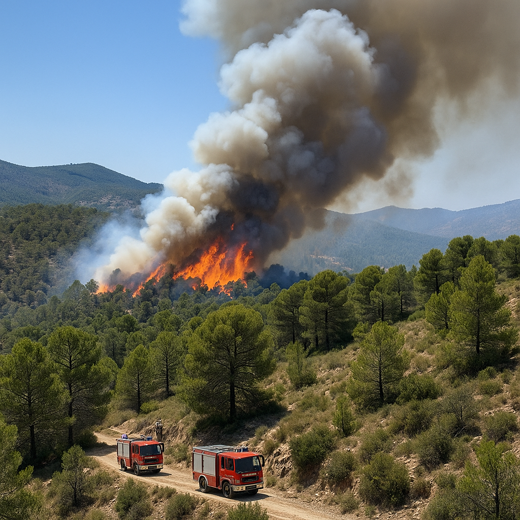 Bosbrand in het binnenland van Alicante