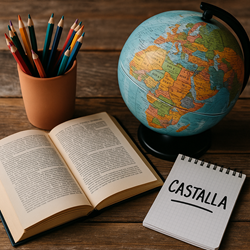 Onderwijs in Castalla met zicht op het kasteel