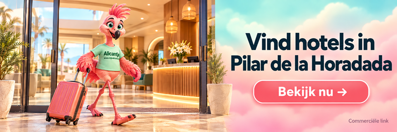 Booking.com-linkblok voor hotels en andere accommodaties in Pilar de la Horadada