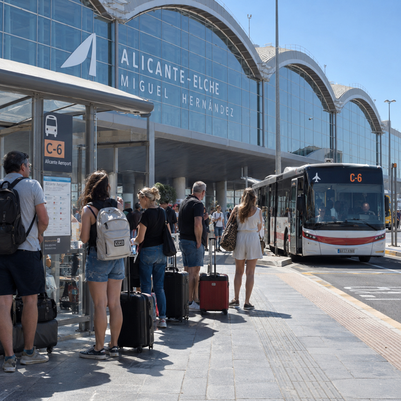 Busstaking bij Alicante Airport op 24 september 2026