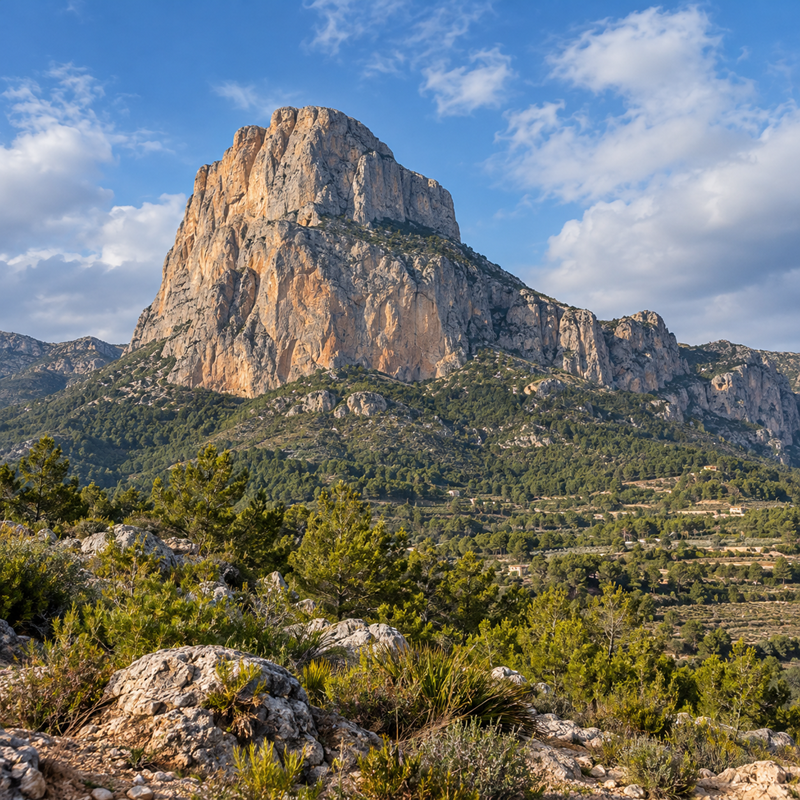 Berglandschap van de Ponoig bij Polop in de Marina Baixa