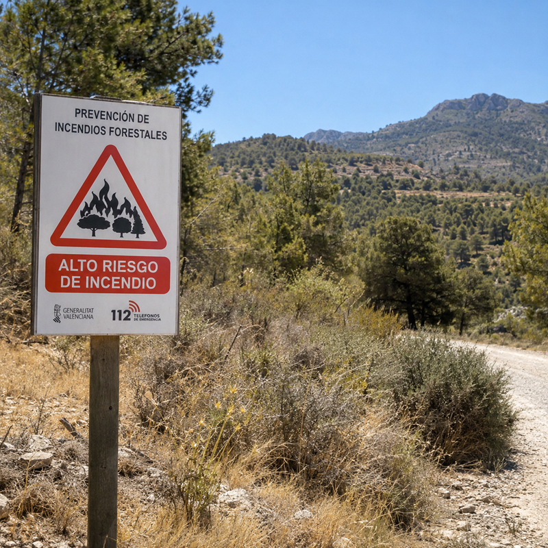 Natuurbrandgevaar in de provincie Alicante op 21 september 2026