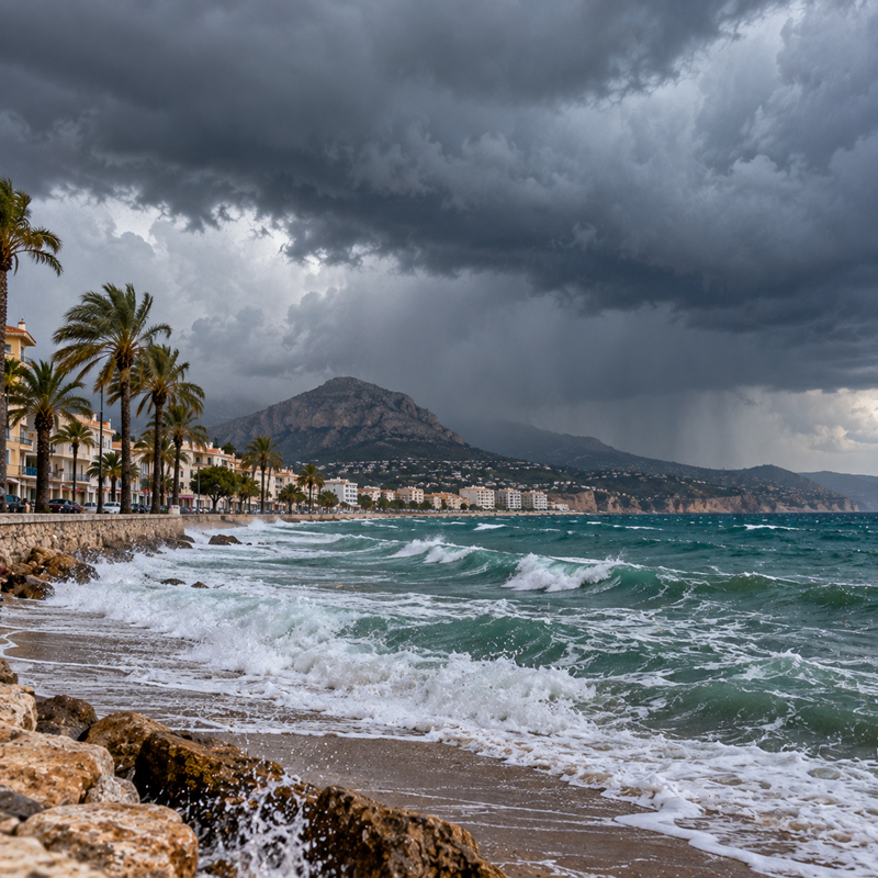 Code oranje voor zware regen aan de noordelijke Costa Blanca