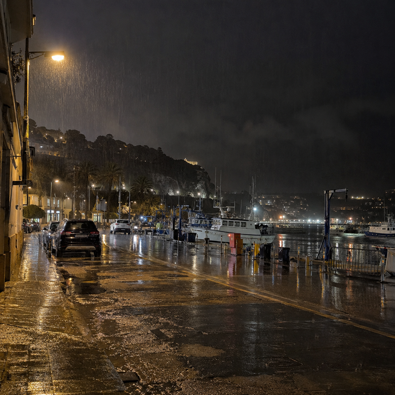 Zware regen in Jávea tijdens de nacht