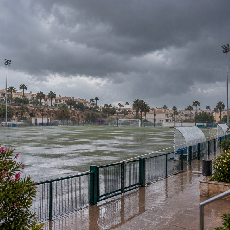 Regen in Orihuela Costa aan de zuidelijke Costa Blanca