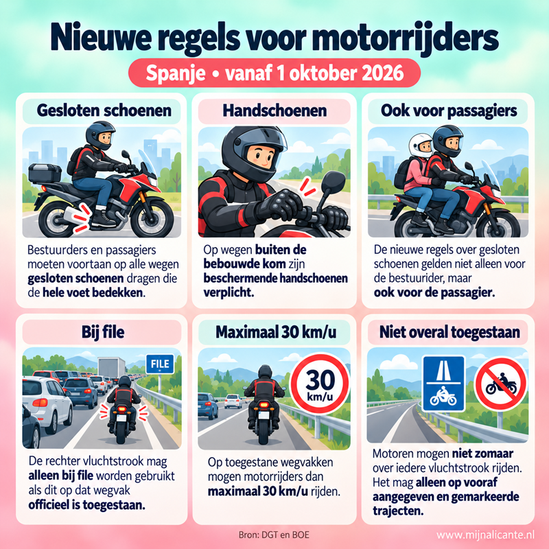 Nieuwe kledingregels voor motorrijders in Spanje
