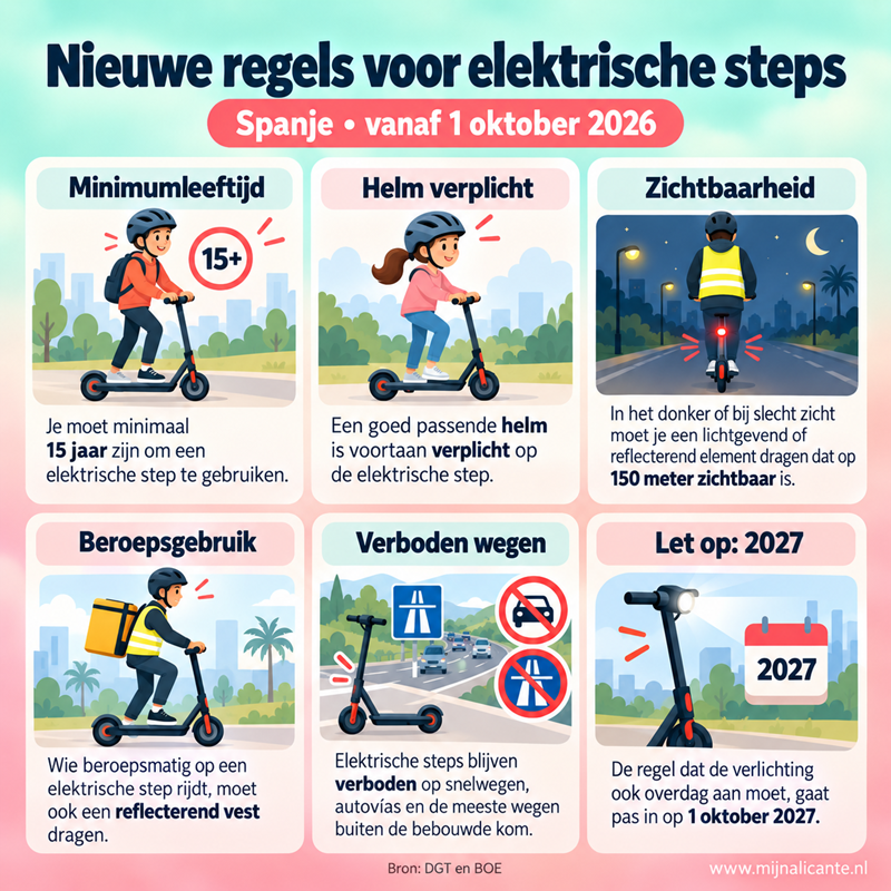 Nieuwe verkeersregels voor elektrische steps in Spanje